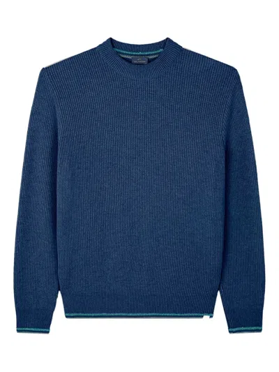 Paul & Shark Re-wool Crewneck Sweater In Blue