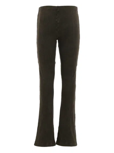 Off-white Ribbed Split Leggings In Gray