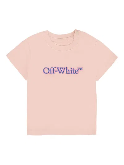 Off-white Pink T-shirt For Baby Girl With Logo In Pink