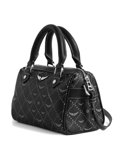 Zadig & Voltaire Monogram Xs Sunny Vibe Cross Body Bag In Black