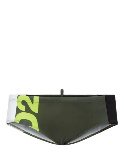 Dsquared2 Logo Swim Trunks In Green