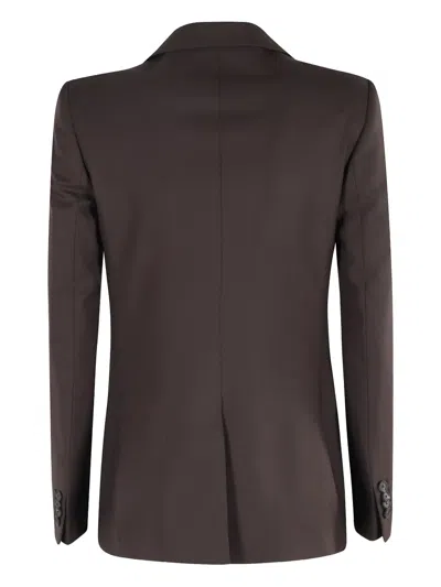 Tagliatore Mono-breasted Brown Suit With Tailored Blazer And Elegant Fit In Black