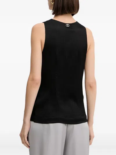 Twinset Cowl-neck Top In Black