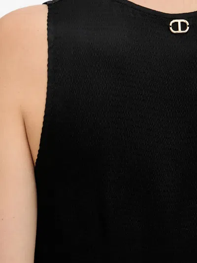 Twinset Cowl-neck Top In Black