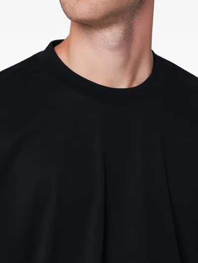 Studio Nicholson Oversized Navy Blue Cotton T-shirt In Black