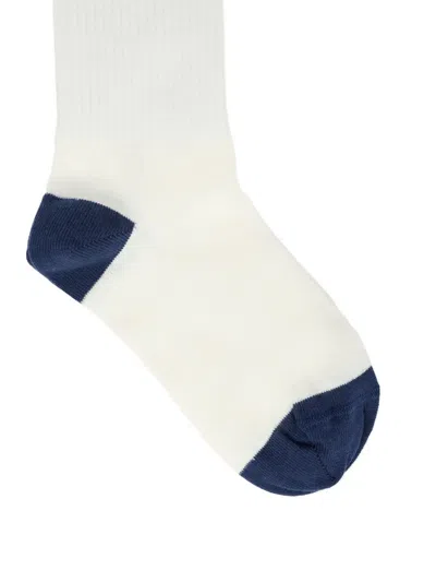 Palm Angels White Socks For Kids With Logo In White