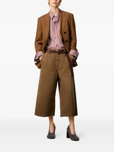 Ami Alexandre Mattiussi Ami Paris Denim Bermuda Shorts In Brown