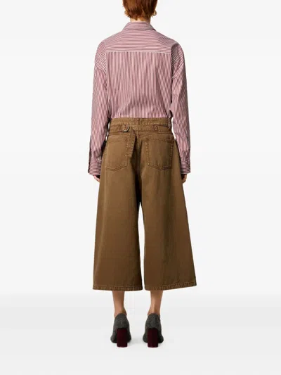 Ami Alexandre Mattiussi Ami Paris Denim Bermuda Shorts In Brown
