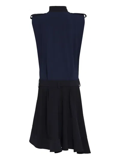 Gloria Coelho Two-tone Belted Dress In Black