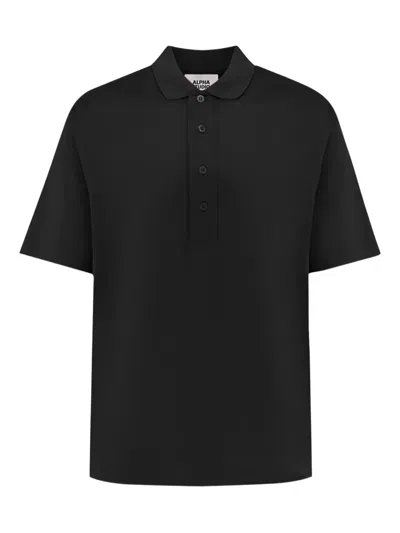 Alpha Style Short-sleeve Polo Shirt In Black
