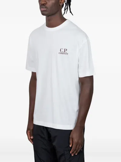 C.p. Company Logo-print Short-sleeve T-shirt In White