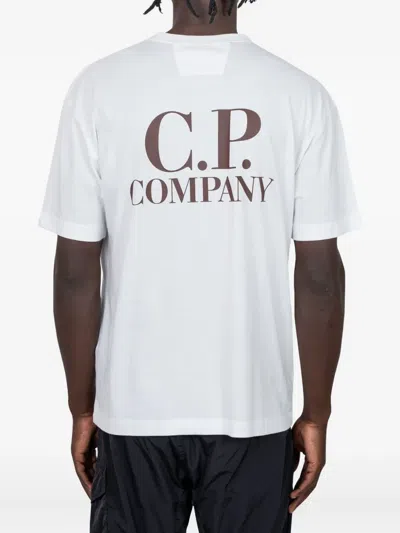 C.p. Company Logo-print Short-sleeve T-shirt In White