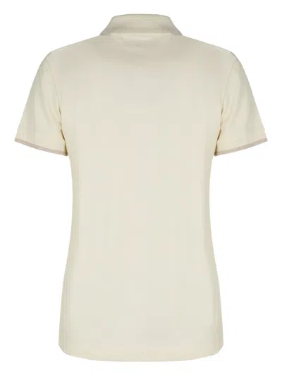 Moncler Cotton Polo Top In Neutral