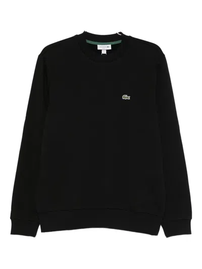 Lacoste Pullover In Cotone Nero In Black