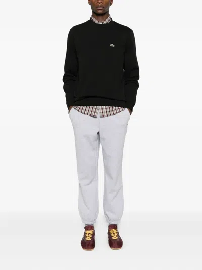 Lacoste Pullover In Cotone Nero In Black