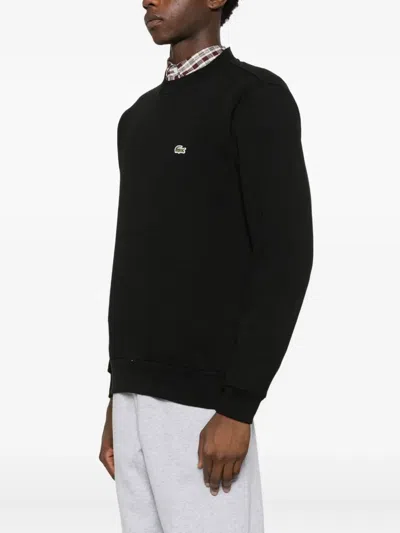 Lacoste Pullover In Cotone Nero In Black