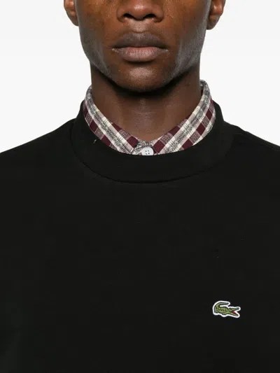 Lacoste Pullover In Cotone Nero In Black
