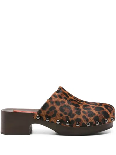 Simon Miller Leopard-print Heeled Mules In Animal Print