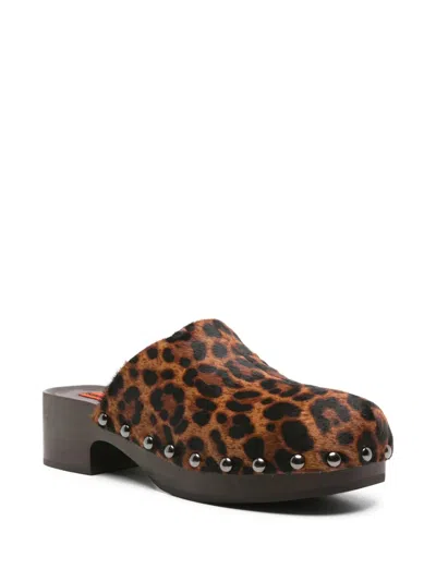 Simon Miller Leopard-print Heeled Mules In Animal Print
