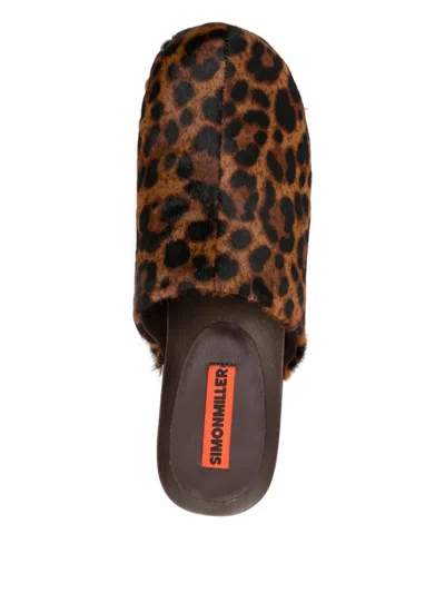 Simon Miller Leopard-print Heeled Mules In Animal Print