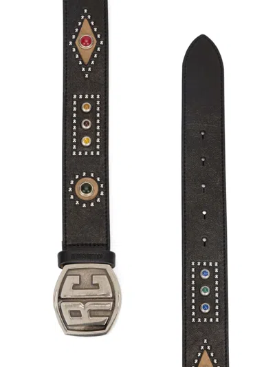 Roberto Cavalli Belt With Stones And Studs In Black