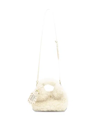 Ganni White Hobo Mini Top Handle Bag In White