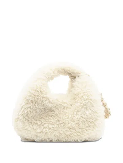 Ganni White Hobo Mini Top Handle Bag In White
