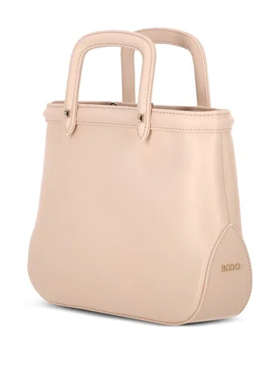 Rodo Top Handle Leather Tote Bag In Pink