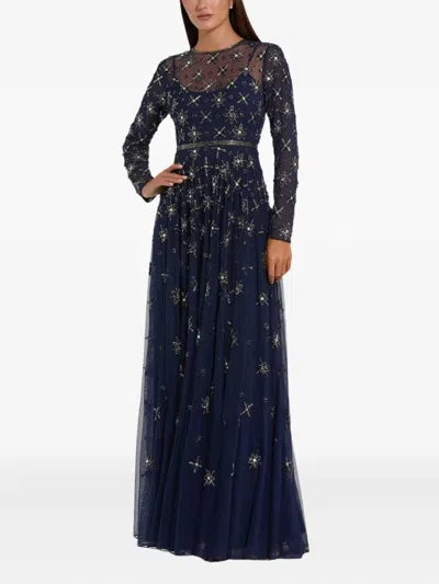 Mac Duggal 94216 Formal Long Beaded Mother Of The Bride Dress In Blue