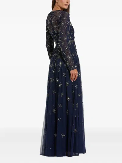 Mac Duggal 94216 Formal Long Beaded Mother Of The Bride Dress In Blue