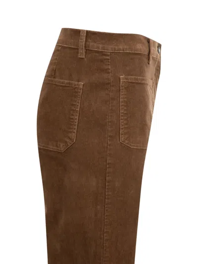 Nili Lotan Patch-pocket Trousers In Brown