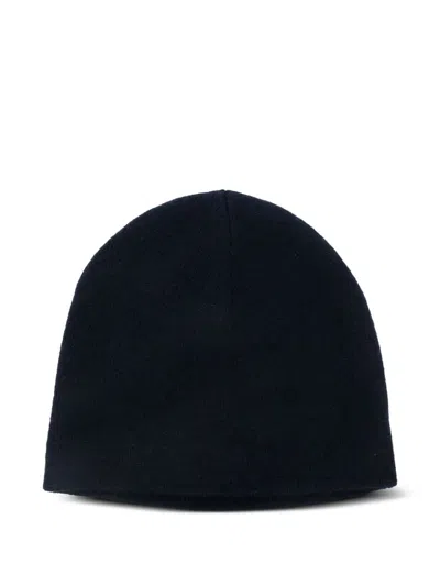 Aspesi Navy Wool Cashmere Cap In Blue