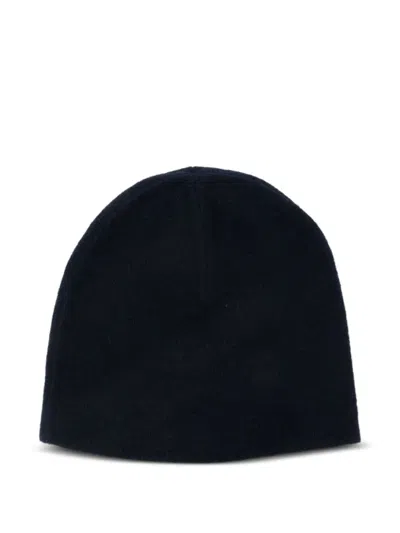 Aspesi Navy Wool Cashmere Cap In Blue