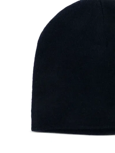 Aspesi Navy Wool Cashmere Cap In Blue