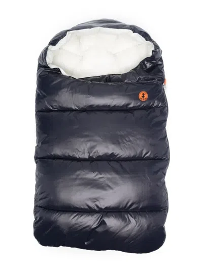 Save The Duck Padded Logo-patch Sleeping-bag In Blue
