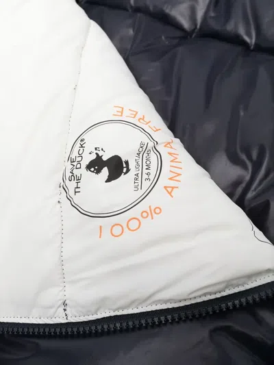 Save The Duck Padded Logo-patch Sleeping-bag In Blue