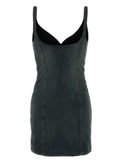 Balenciaga Fitted Sleeveless Mini Dress With Scoop Neckline In Blue