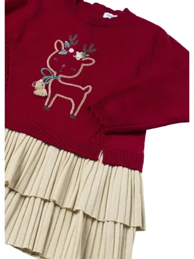 Mayoral Baby Combined Knit Dress In Red