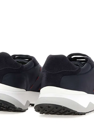 Kiton Lace-up Suede Sneakers In Blue