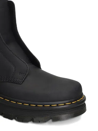 Dr. Martens Zebzag Lace Less Combat Boots In Black Leather In Black