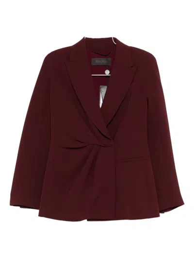 Max Mara Tailored Jacket Notched Lapels In Red