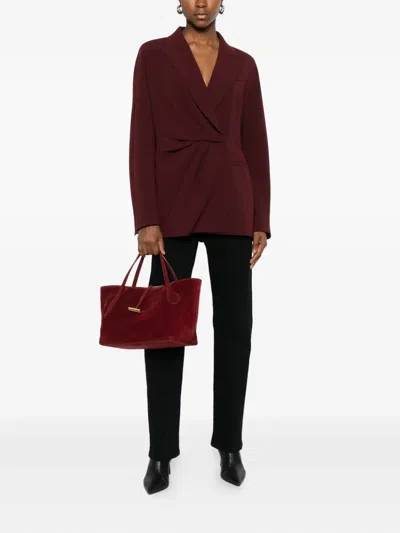 Max Mara Tailored Jacket Notched Lapels In Red
