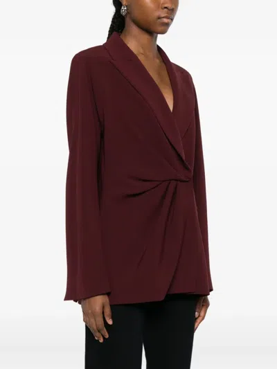 Max Mara Tailored Jacket Notched Lapels In Red