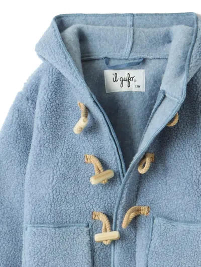 Il Gufo Hooded Toggle Coat In Blue