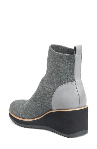Söfft Elaina Wedge Knit Bootie In Gray