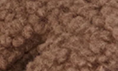 Azalea Wang Honor Faux Shearling Platform Slide Sandal In Brown