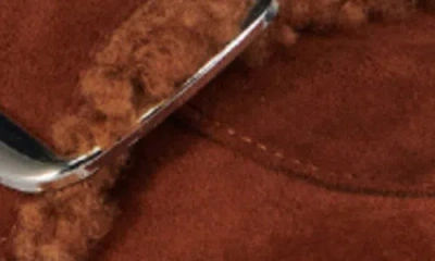 Azalea Wang Simah Faux Shearling Lined Mule In Brown