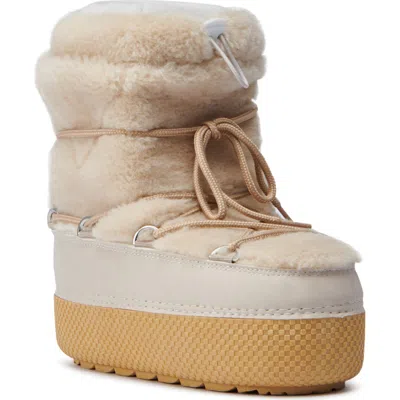 Azalea Wang Daylen Faux Fur Platform Boot In Neutral