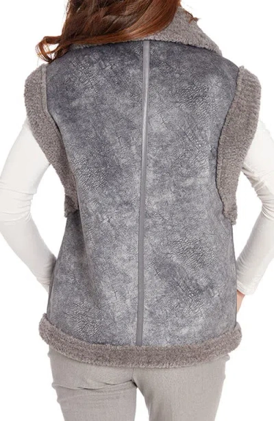 Frye Water Resistant Faux Shearling Vest In Gray