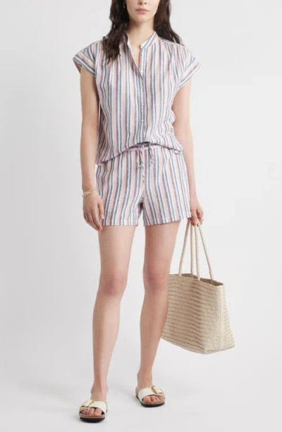 Caslon ® Easy Stripe Linen Blend Shorts In Multi
